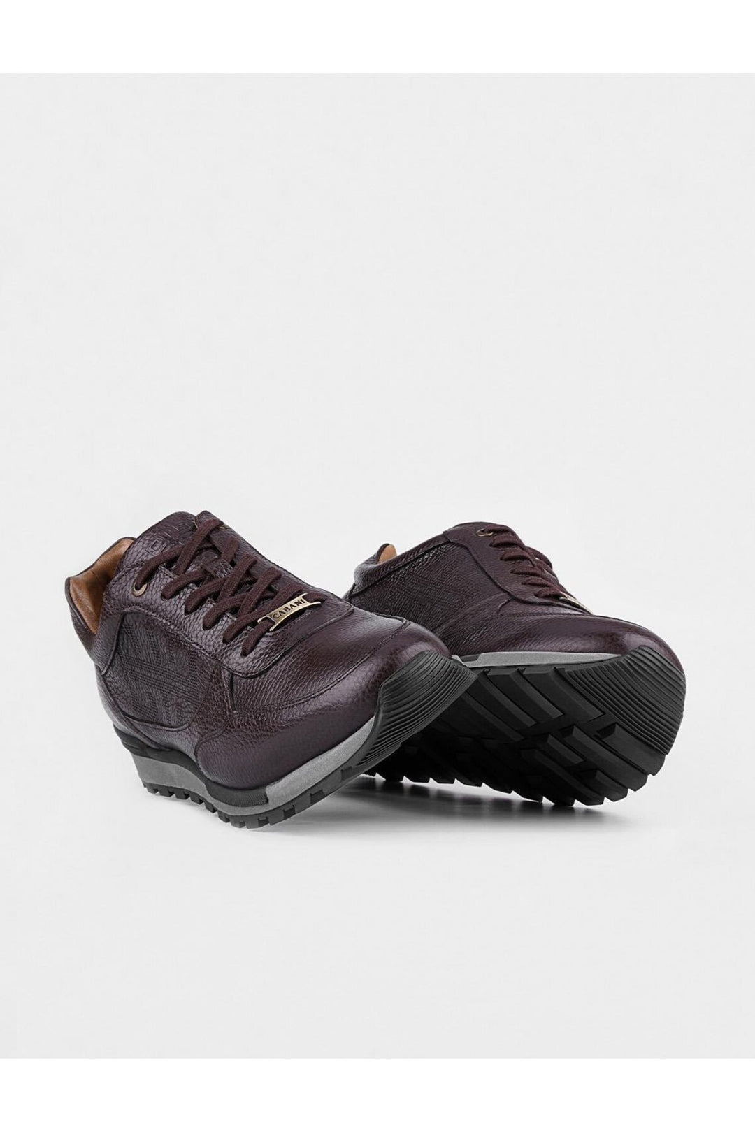 Cabani Shoes Chaussures de sport pour hommes en cuir véritable marron à lacets avec semelle thermique. - Marron