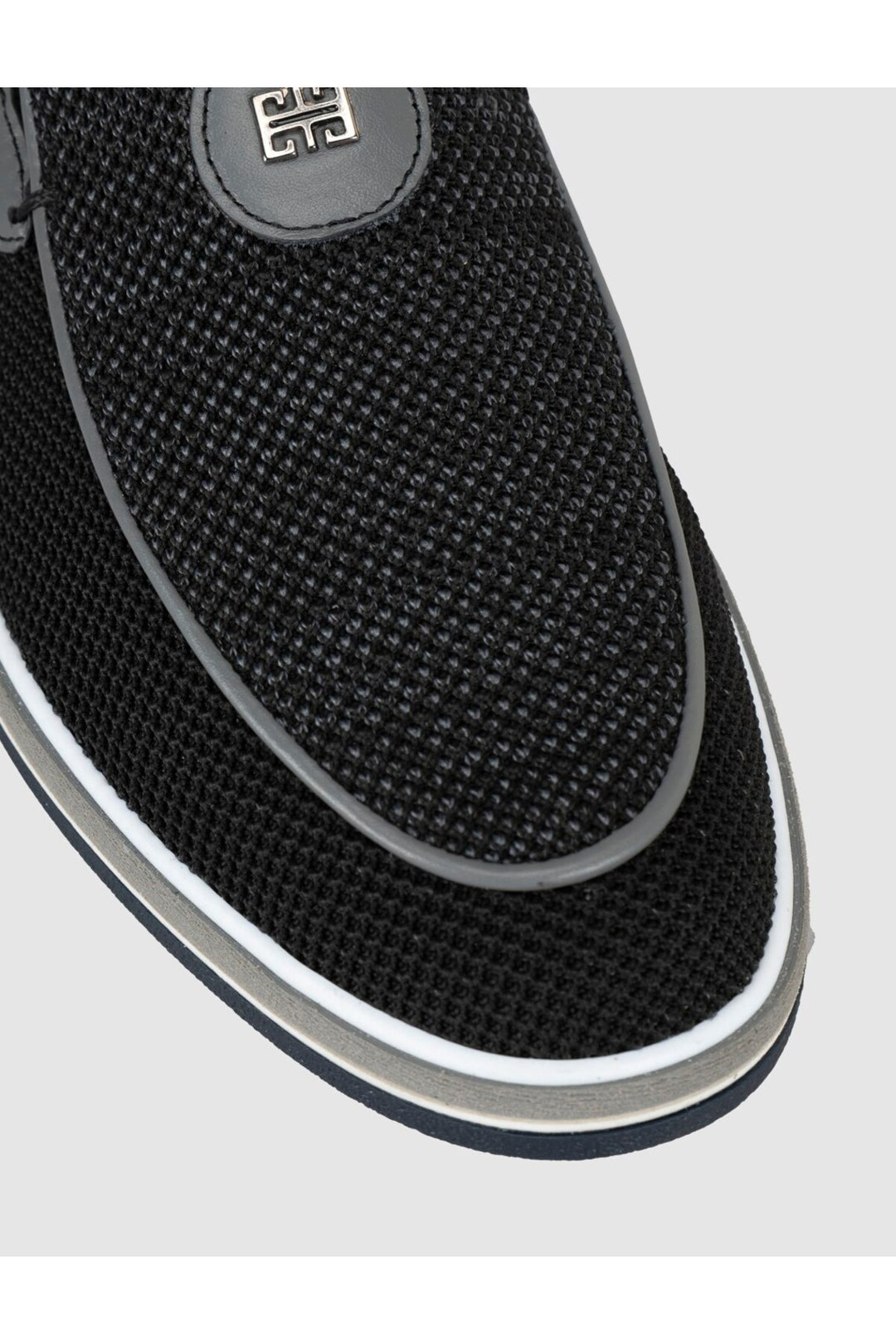 Cabani Shoes Mocassins noirs pour hommes avec détails en tricot - Multicolore