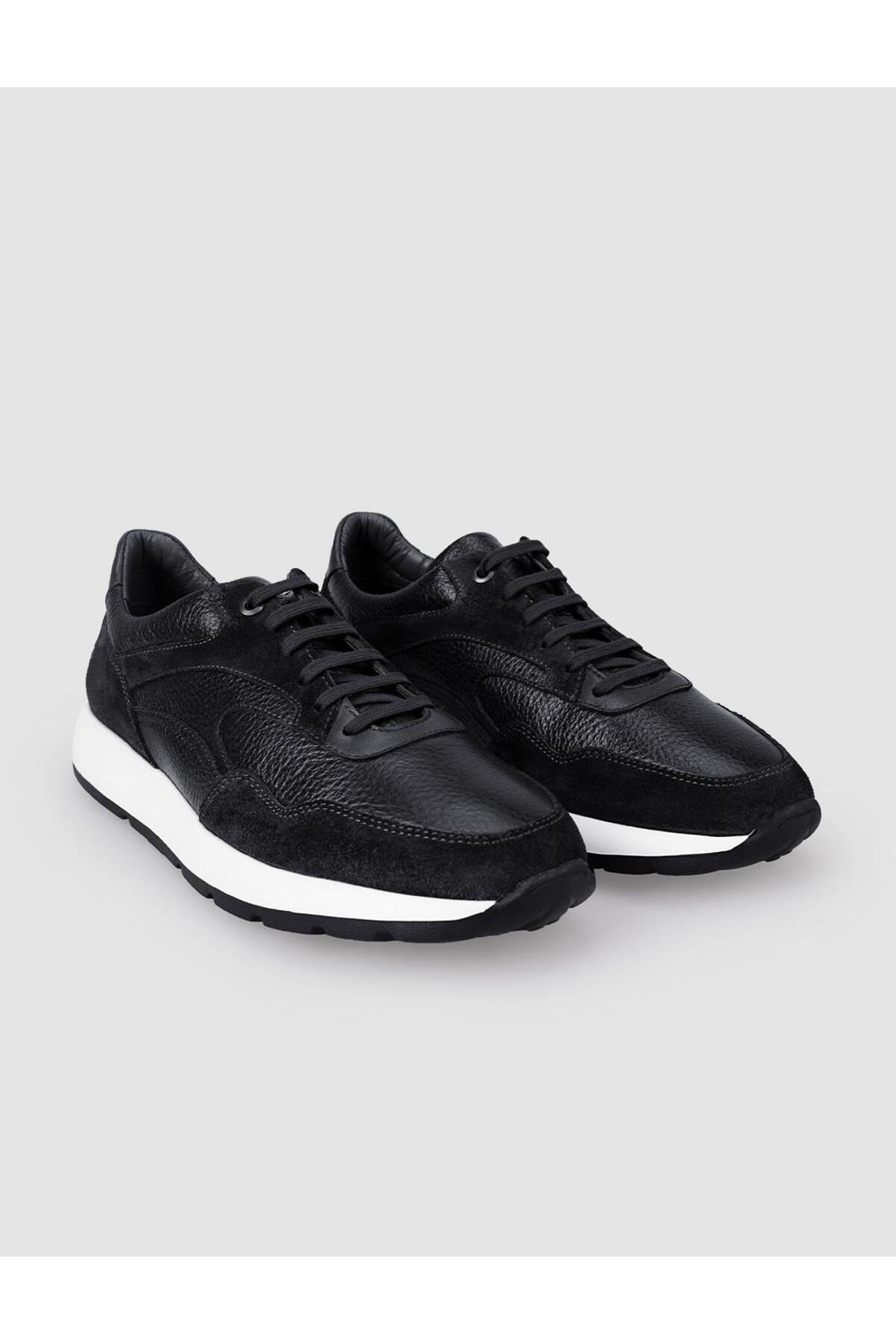 Cabani Shoes Aspen %100 Cuir Véritable Chaussures de Sport Noires pour Hommes - Noir