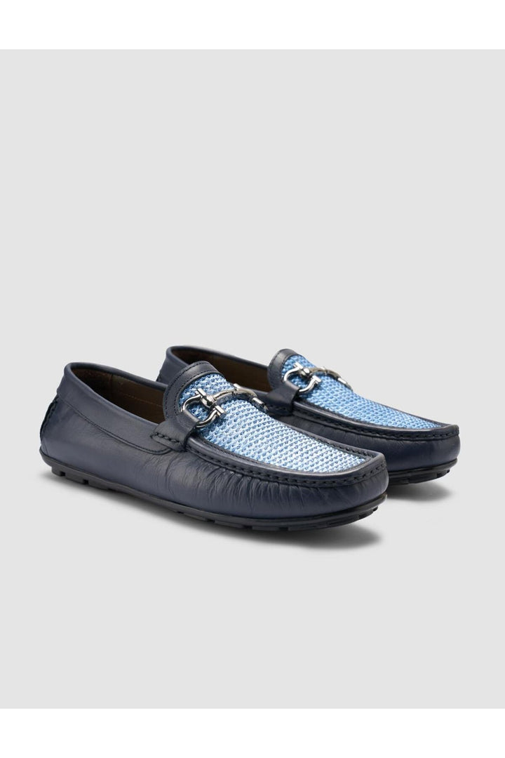 Cabani Shoes %100 Cuir Véritable Mocassins Pour Hommes Bleu Marine Avec Détails Tressés - Bleu marine