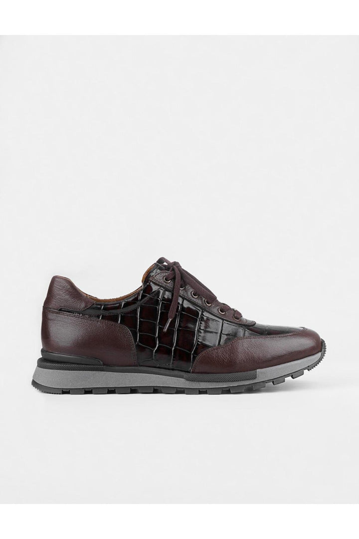 Cabani Shoes Chaussures de sport pour hommes en cuir véritable, marron, à lacets, d'hiver. - Marron