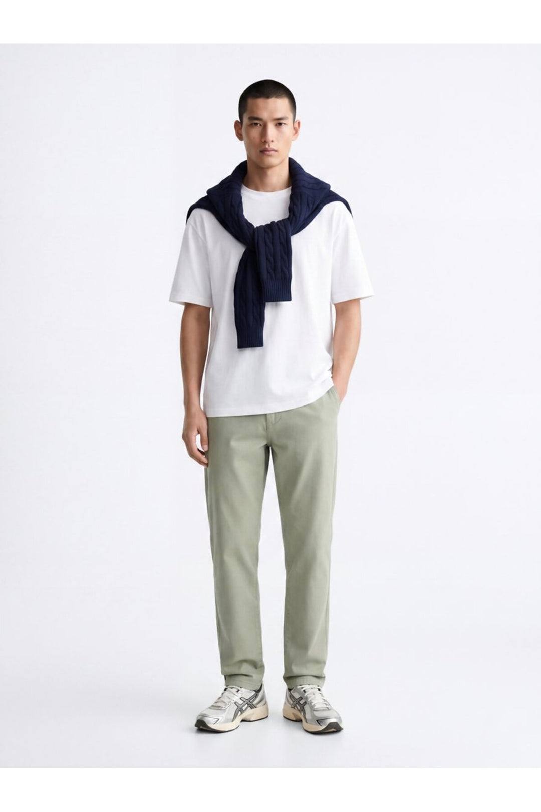 LTB Pantalon vert taille moyenne à jambe droite - Vert