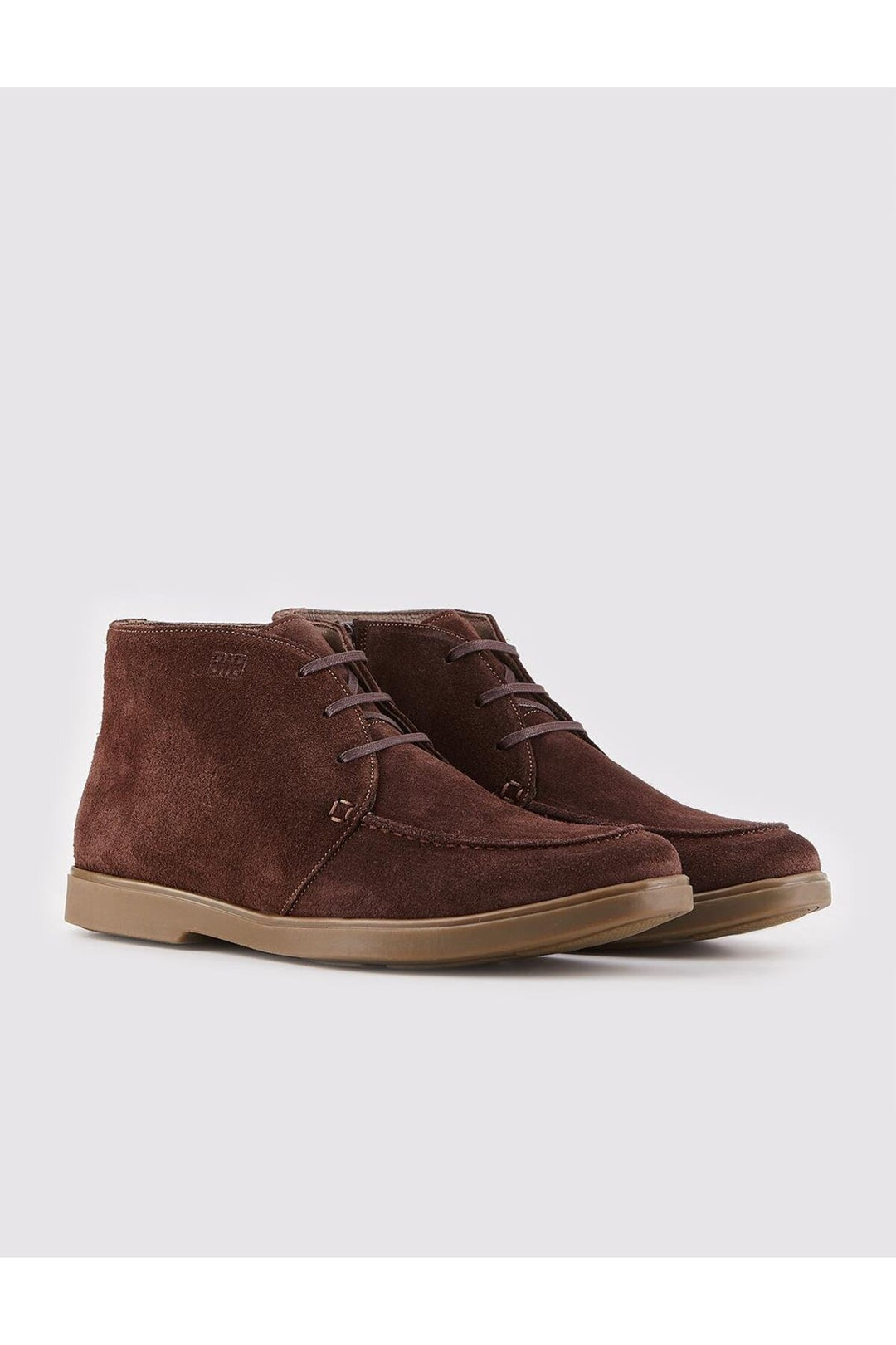 Cabani Shoes Bottines pour hommes en cuir véritable marron avec doublure, à lacets et fermeture éclair. - Multicolore
