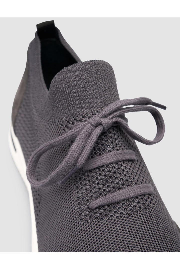 Cabani Shoes Chaussures de sport pour hommes en tricot gris avec lacets - Gris