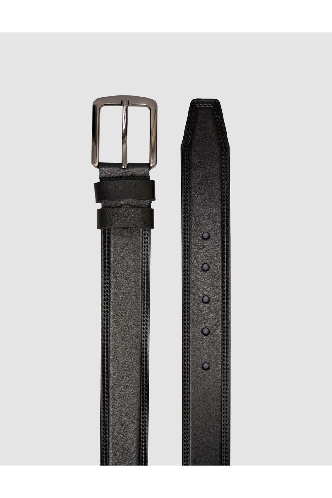 Cabani Shoes Ceinture classique pour homme en cuir véritable bleu marine. - Noir