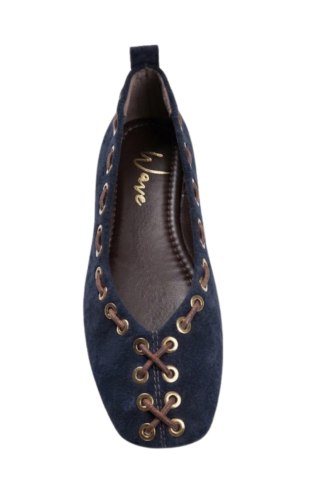 Wavelys DEXA Ballerines en cuir suédé véritable bleu marine à bout métallique avec un confort optimal. - Bleu marine