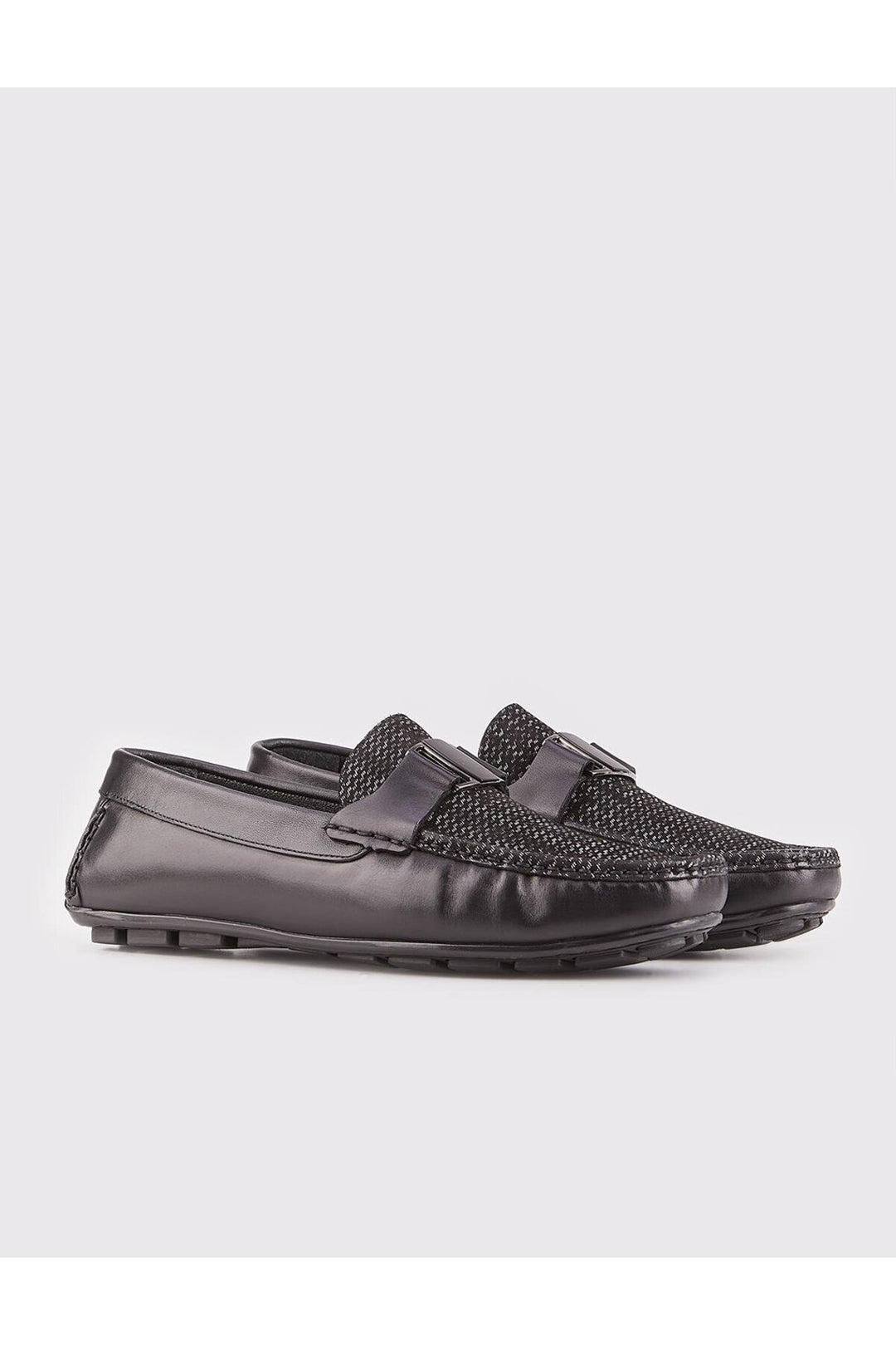 Cabani Shoes Chaussures Loafers pour Hommes en Cuir Véritable Noir avec Design Spécial - Noir