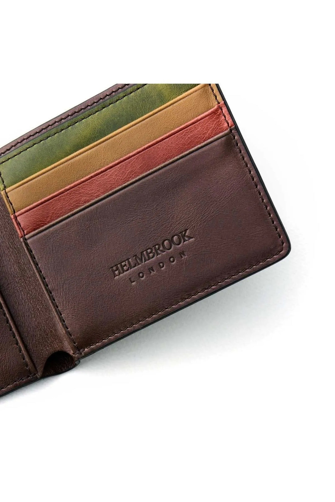 helmbrook Portefeuille en cuir véritable pour homme Slim Design Multi-Bay RFID Protected Eldridge Coffee Plus
