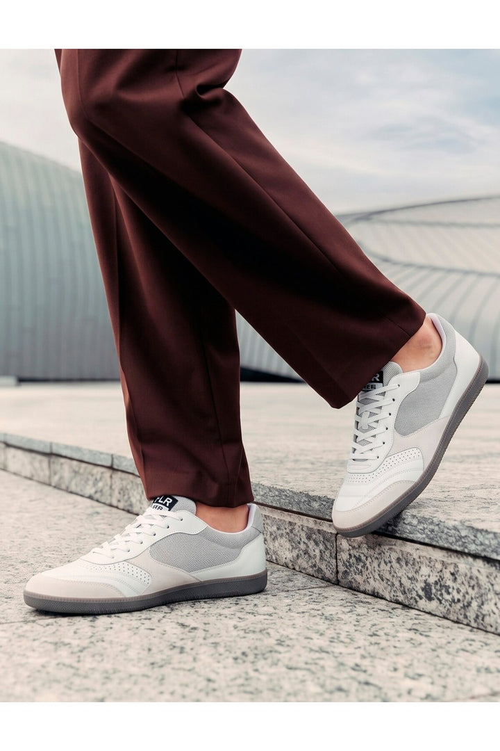 Cabani Shoes Baskets pour hommes en cuir véritable blanc - Blanc