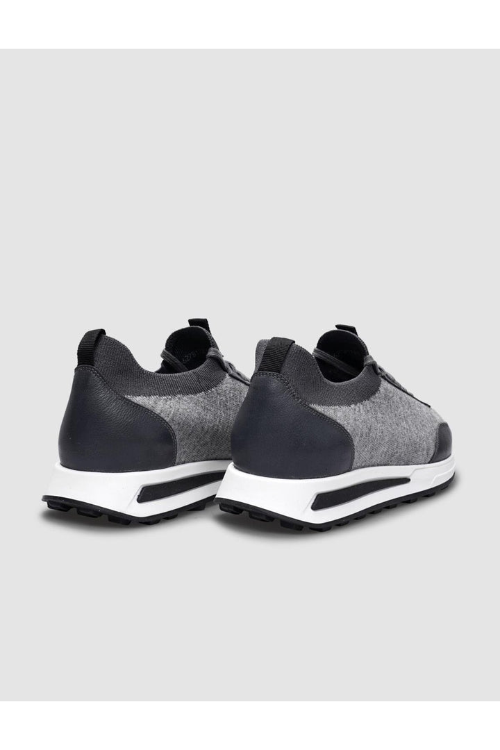 Cabani Shoes Chaussures de sport pour hommes en tricot gris avec lacets - Gris