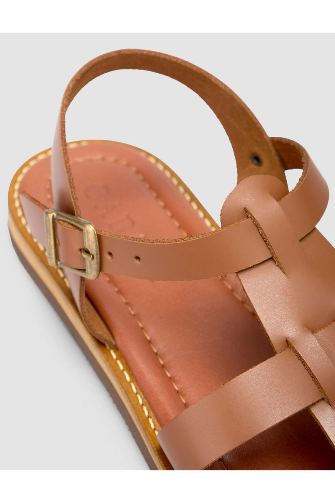Cabani Shoes Sandales pour femmes en cuir véritable 100% marron. - Multicolore