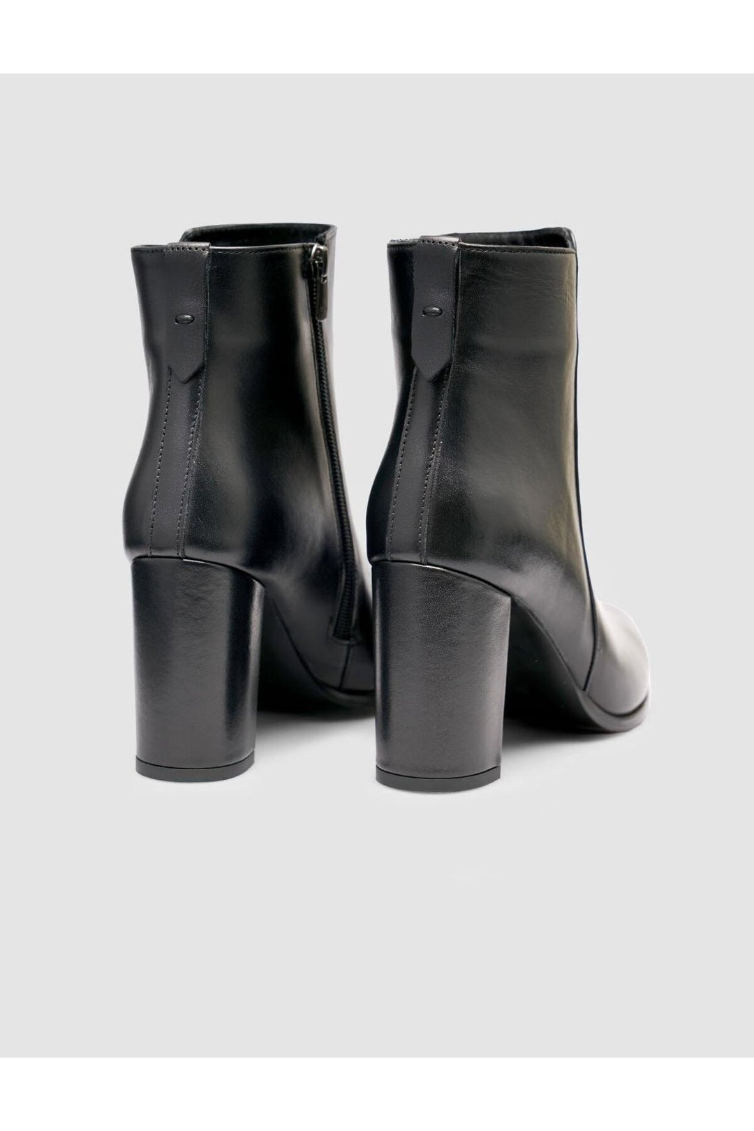 Cabani Shoes Bottines à talons pour femmes en cuir véritable, noires, à fermeture éclair. - Multicolore