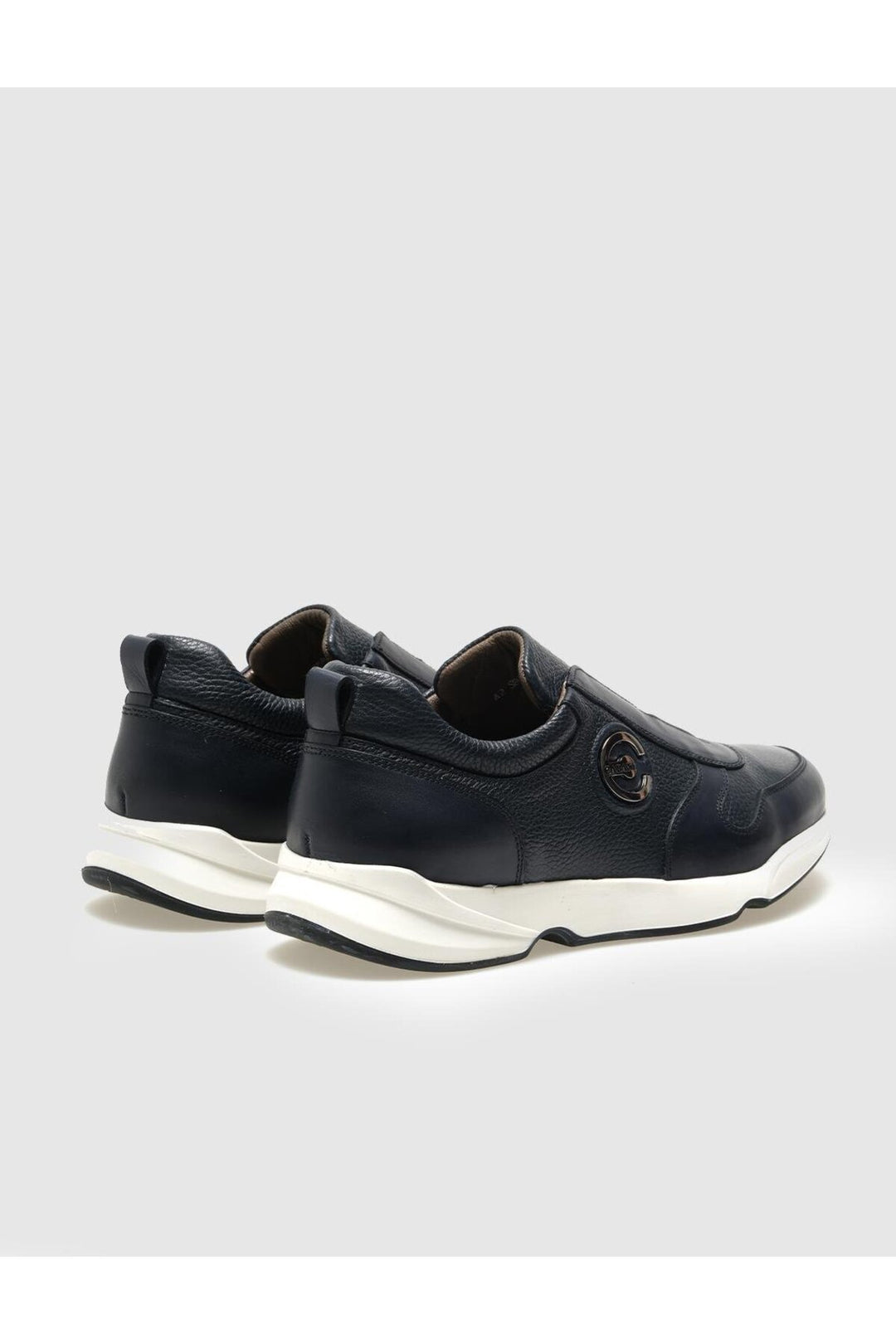 Cabani Shoes Chaussures de sport pour hommes en cuir véritable bleu marine - Bleu marine