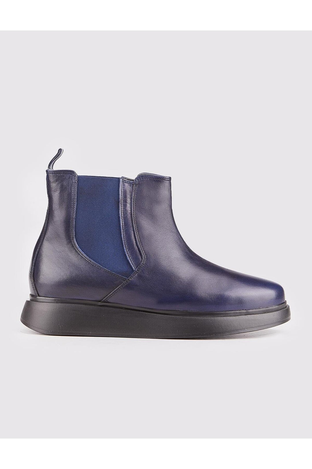 Cabani Shoes Bottines pour hommes en cuir véritable avec semelle légère en bleu marine. - Bleu marine