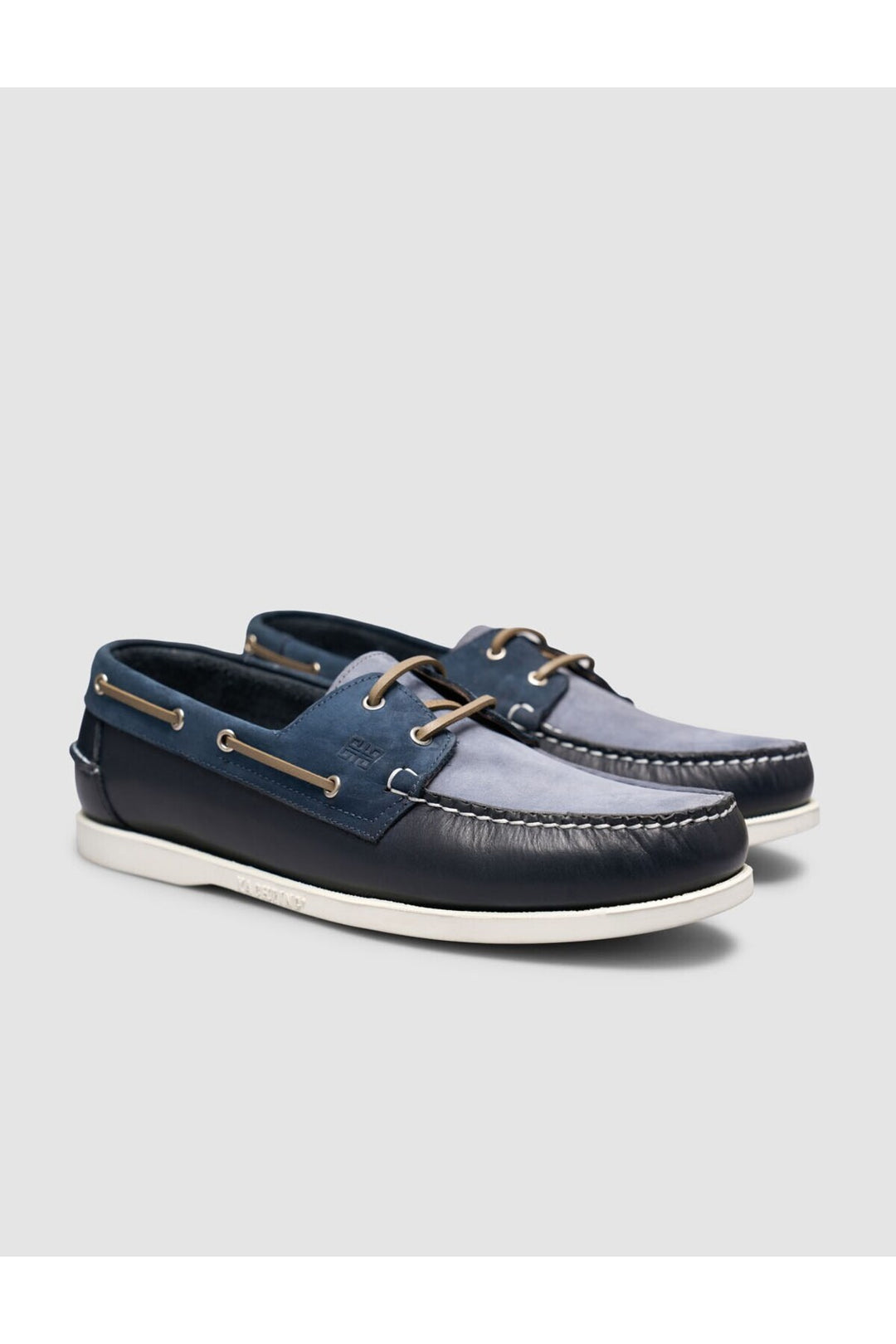 Cabani Shoes Miravia Bleu marine-Marron Chaussures de bateau en cuir véritable à lacets pour le quotidien - Bleu marine