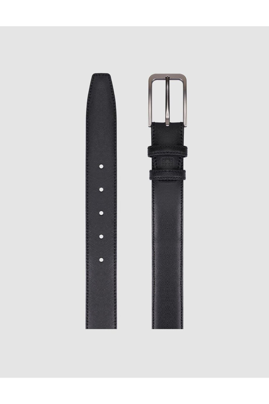 Cabani Shoes Ceinture quotidienne pour homme en cuir véritable noir à motif de 3,5 cm. - Multicolore