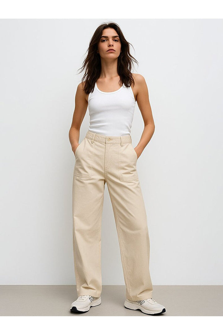 LTB Jean taille haute à jambes plates gaufrées Lyorna