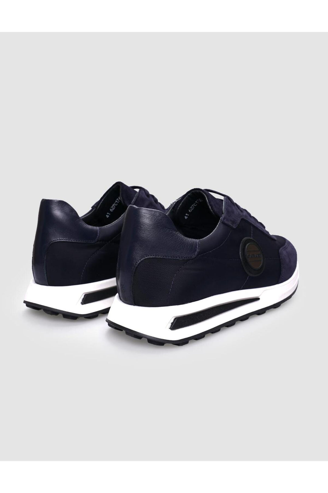 Cabani Shoes Chaussures de sport pour hommes en tricot bleu marine avec lacets. - Bleu marine