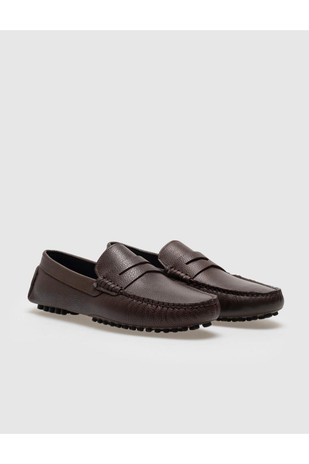 Cabani Shoes Mocassins pour hommes en cuir véritable avec ceinture marron - Multicolore