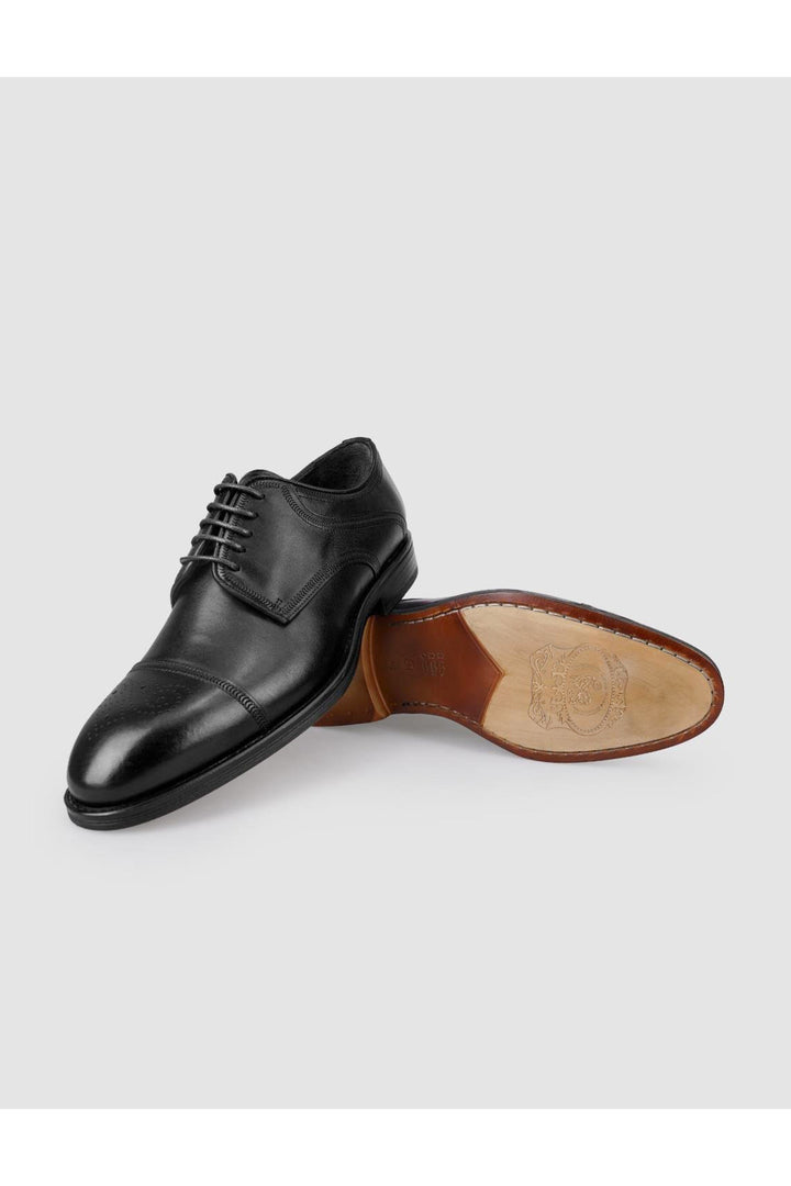 Cabani Shoes Chaussures classiques pour hommes en cuir véritable noir à lacets 100% - Multicolore