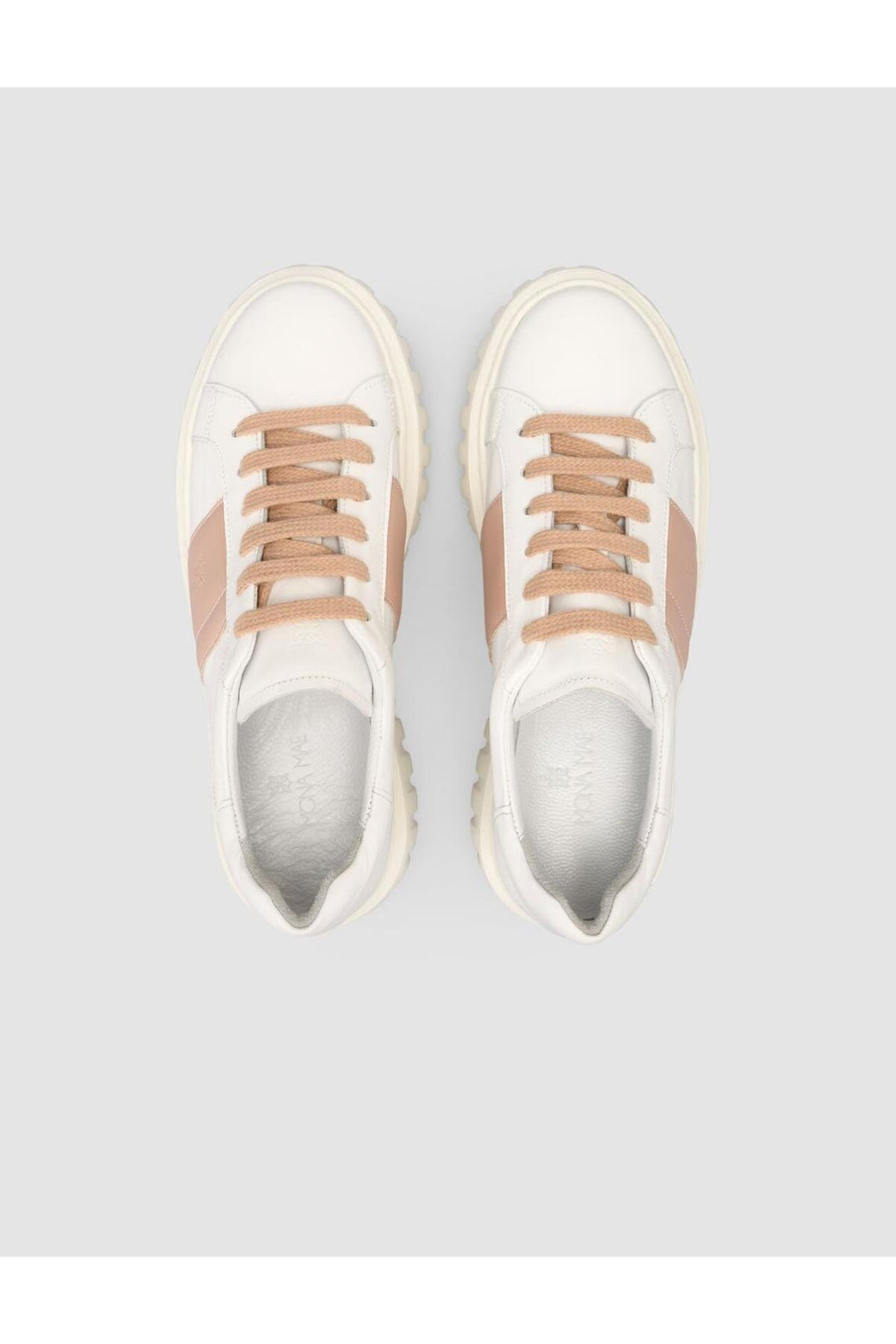 Cabani Shoes MonaMae 100% Cuir Véritable Blanc - Blanc / Poudre
