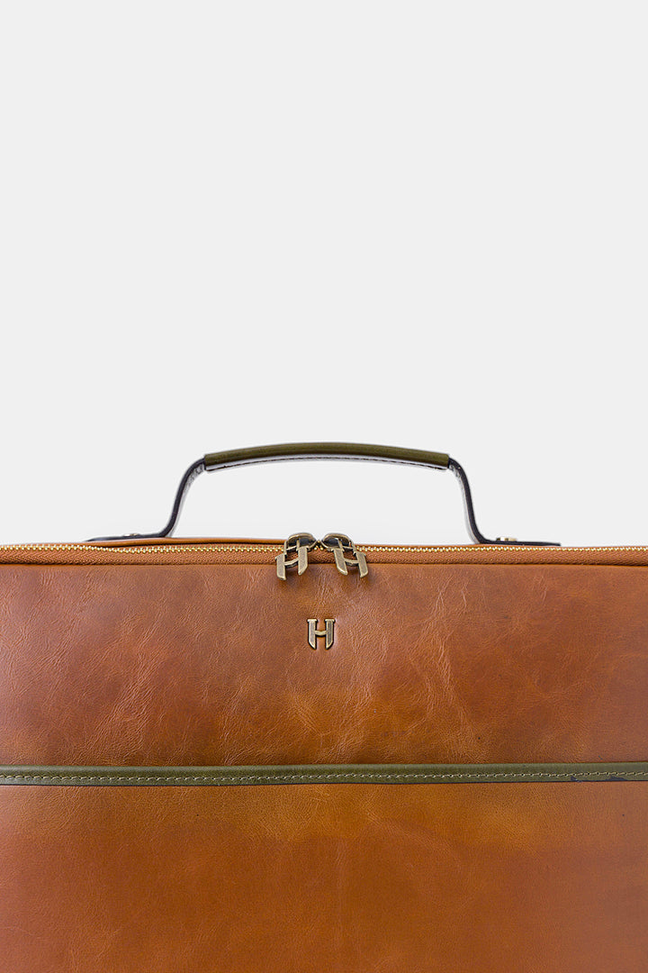 Helmbrook Sac pour ordinateur portable Boris en cuir véritable 15,6"à compartiment unique pour homme