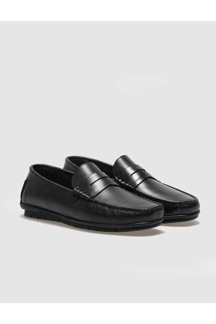 Cabani Shoes Chaussures décontractées pour hommes en cuir véritable avec ceinture noire - Noir