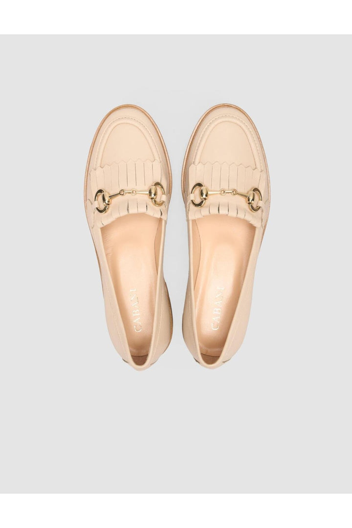 Cabani Shoes %100 Cuir véritable Mocassins à franges pour femmes Beige - Beige