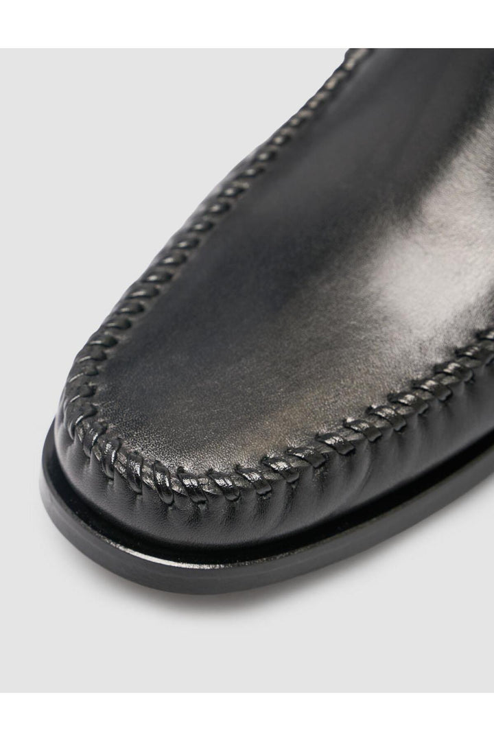 Cabani Shoes %100 Cuir véritable Chaussures classiques pour hommes noires à coutures - Noir