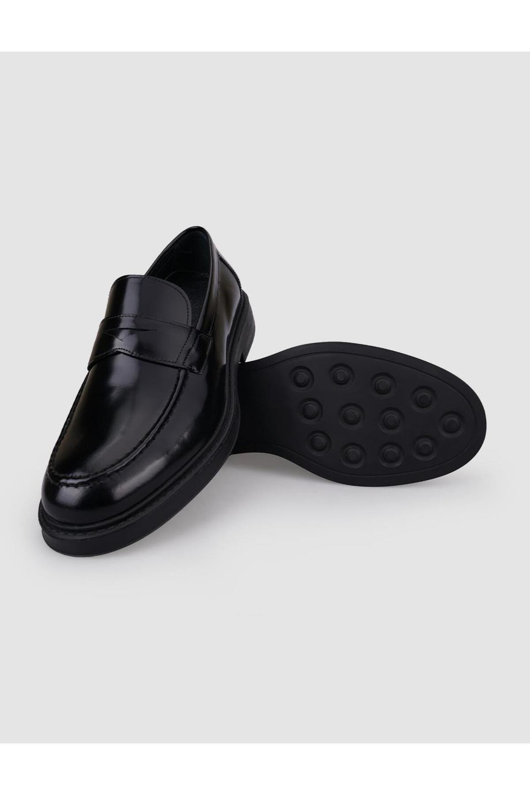 Cabani Shoes Loafer pour homme en cuir véritable noir avec détail de ceinture d'ouverture à 100% Villara. - Multicolore
