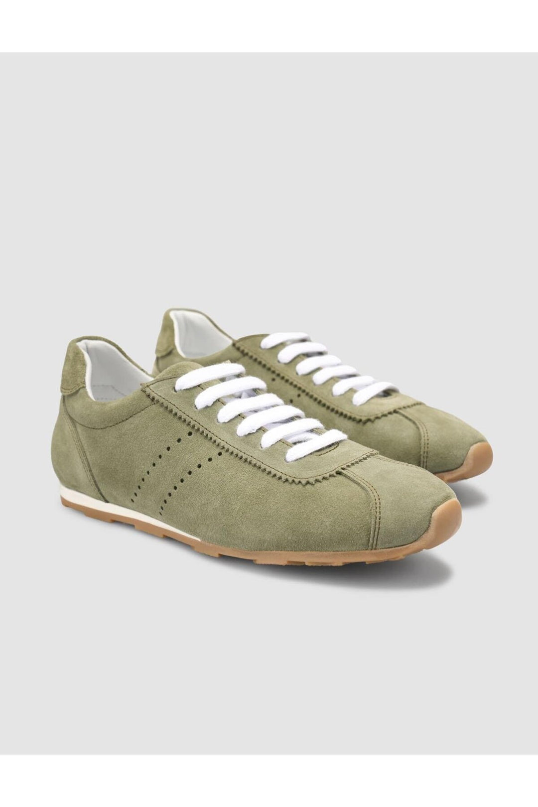 Cabani Shoes MonaMae 100% Cuir Véritable Vert Suédé Baskets Femme - Vert