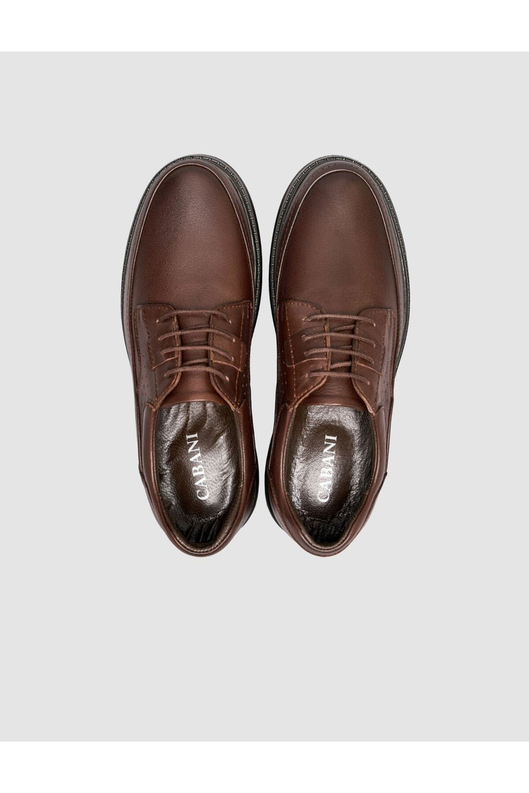 Cabani Shoes Chaussures pour hommes en cuir véritable à lacets marron - Marron