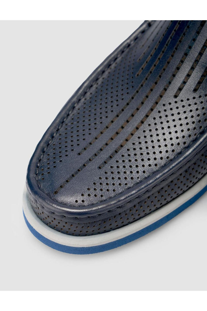 Cabani Shoes %100 Cuir Véritable Mocassins Pour Hommes Bleu marine - Bleu marine