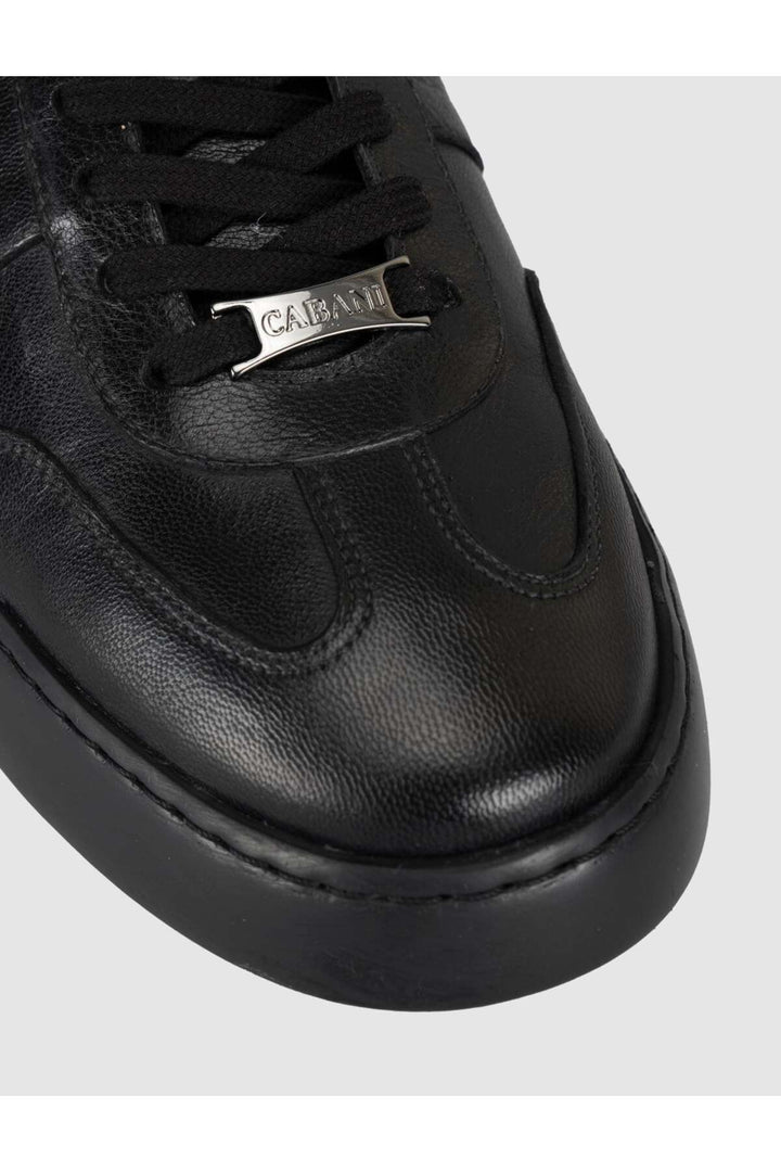 Cabani Shoes Baskets pour hommes en cuir véritable noir - Multicolore