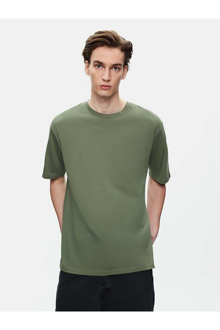 LTB T-shirt vert ample à manches courtes Zero Collar Pressure