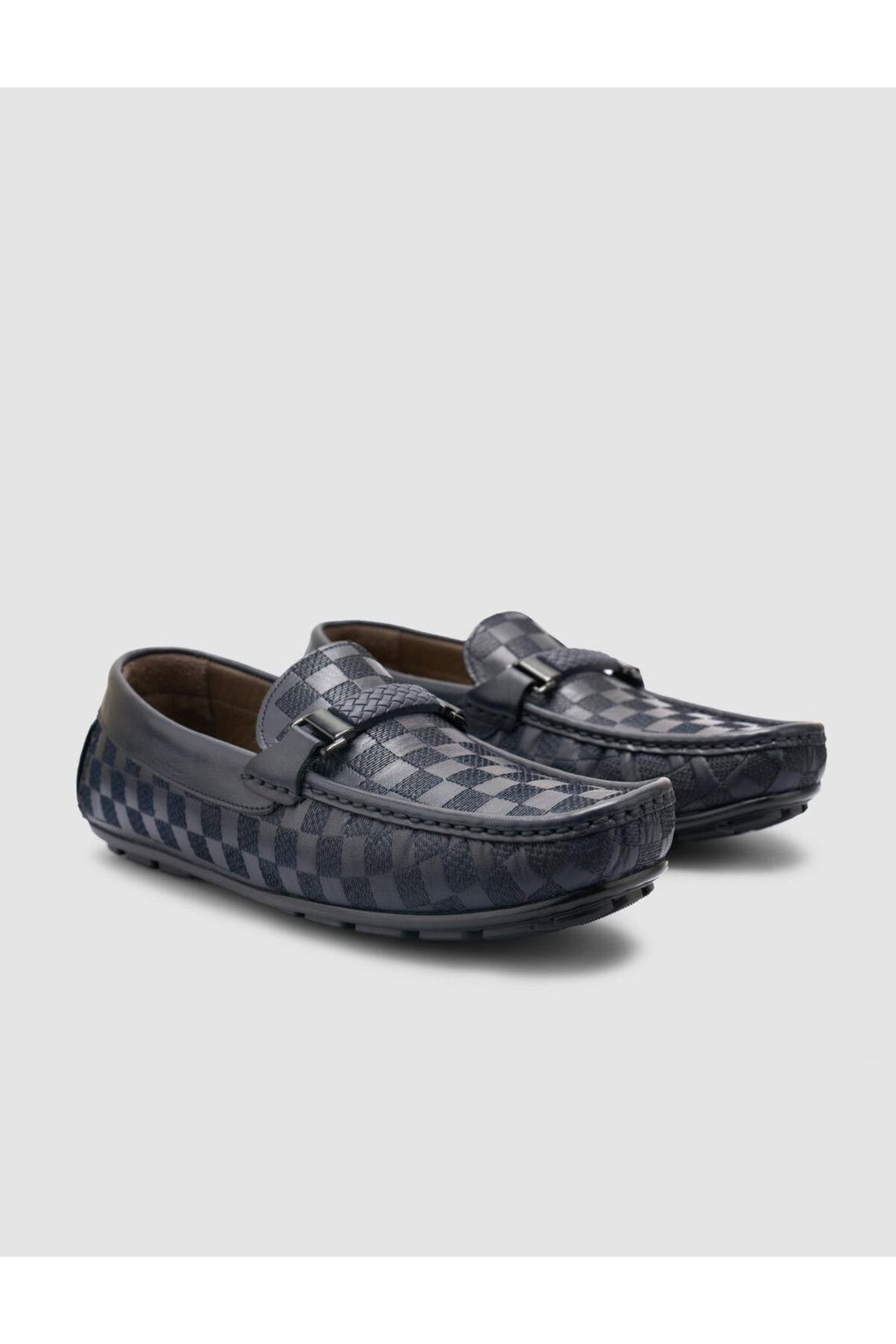Cabani Shoes %100 Cuir Véritable Mocassins Pour Hommes Détails Boucle Bleu Marine - Bleu marine