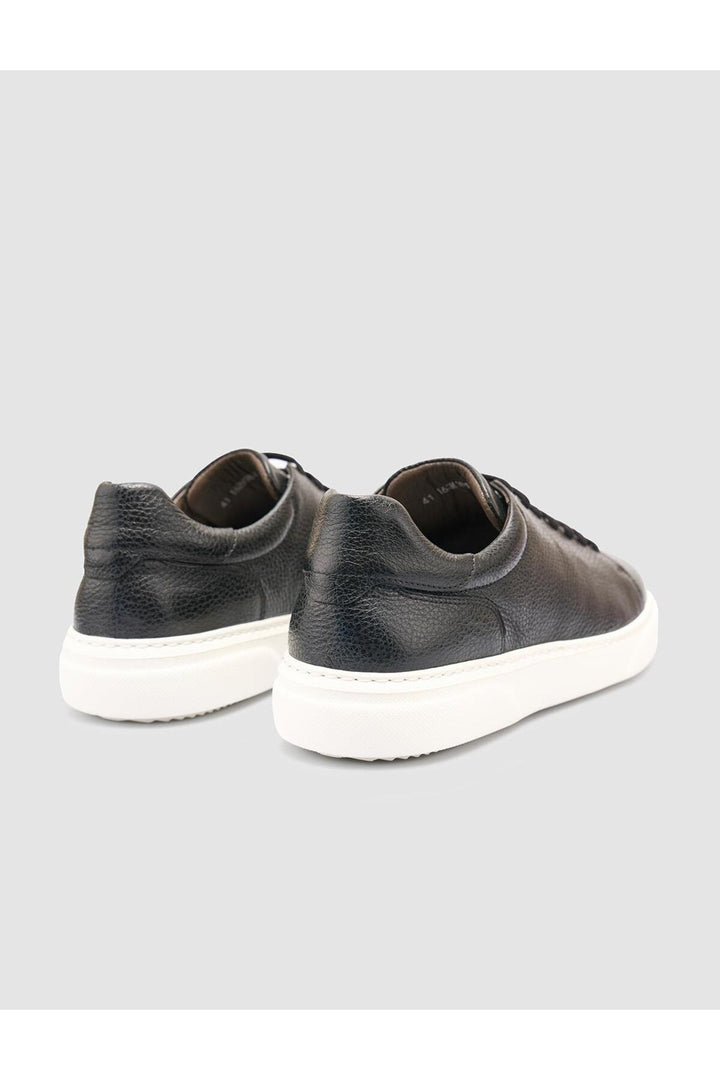 Cabani Shoes %100 Cuir véritable Baskets noires pour hommes - Noir