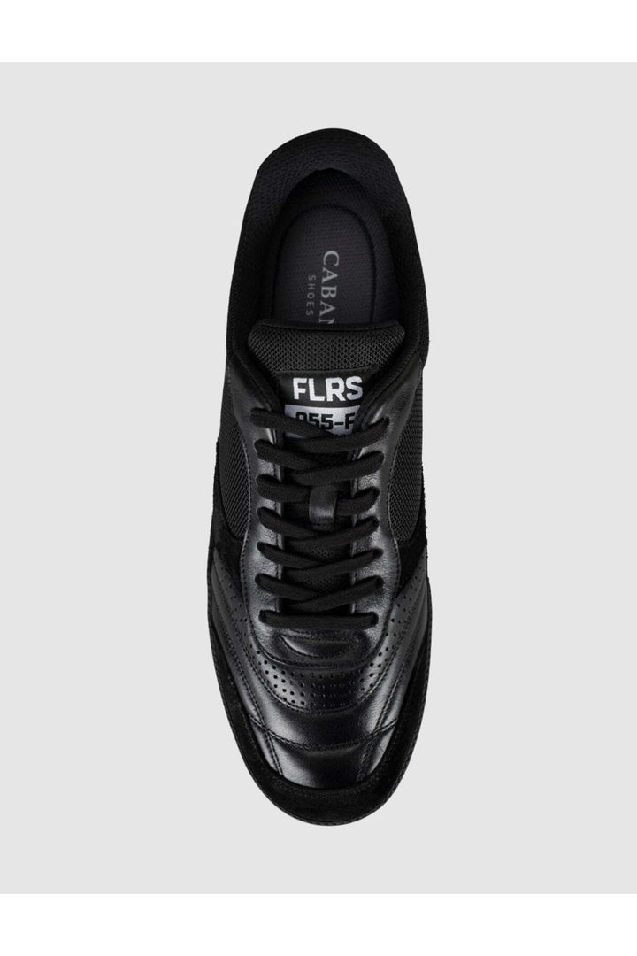 Cabani Shoes Baskets pour hommes en cuir véritable noir - Multicolore