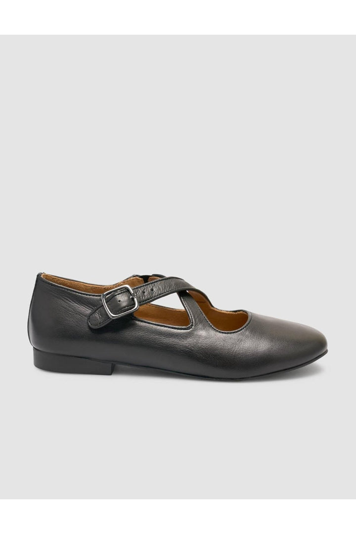 Cabani Shoes %100 Cuir Véritable Ballerines Noires pour Femmes - Noir
