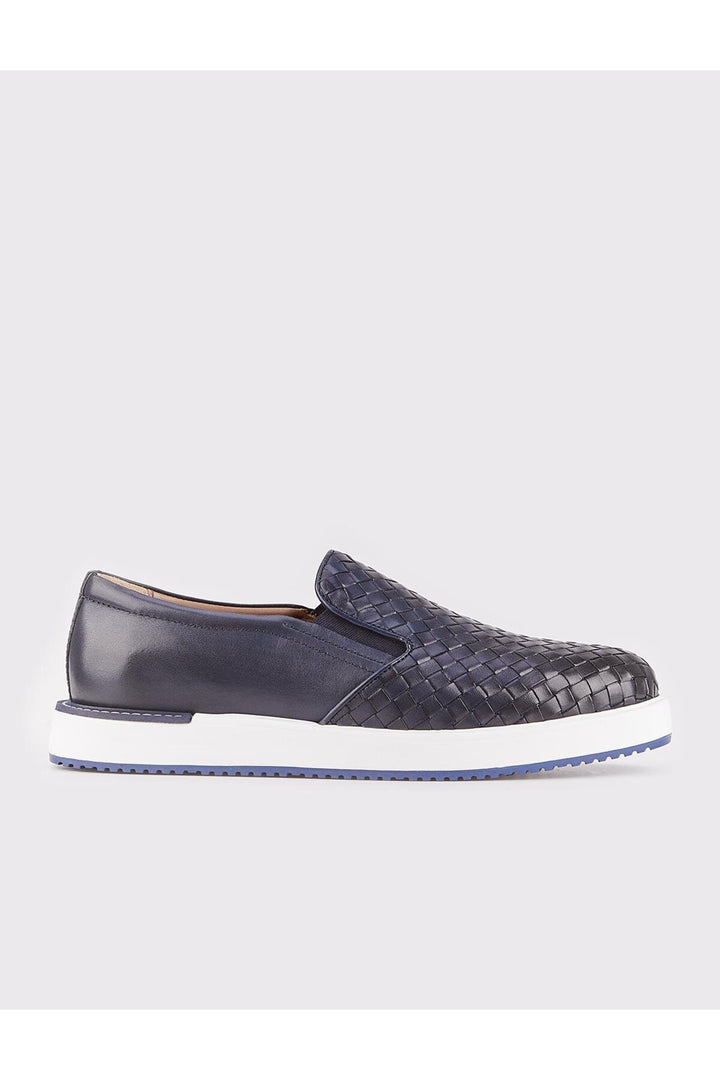 Cabani Shoes Chaussures de ville pour hommes en cuir véritable avec semelle en Eva bleu marine. - Bleu marine