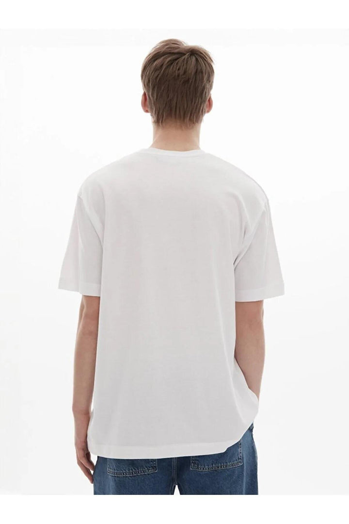 LTB T-shirt blanc ample à manches courtes Zero Collar Pressure