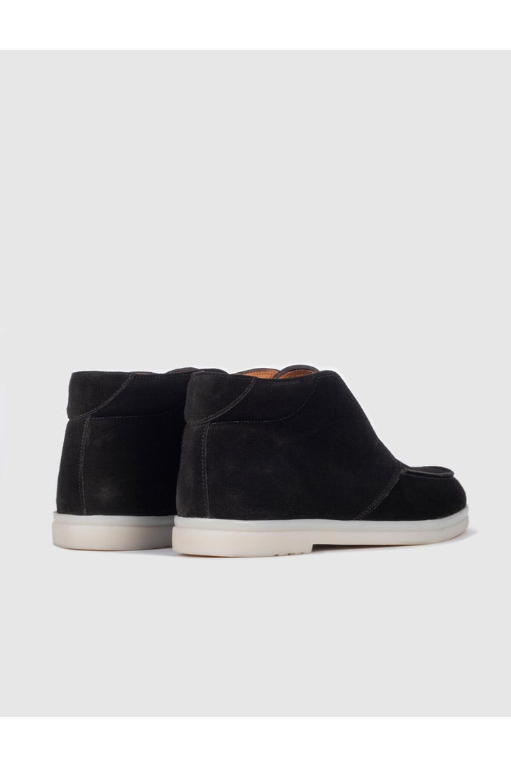 Cabani Shoes Bottines quotidiennes pour hommes en cuir véritable suédé noir - Multicolore