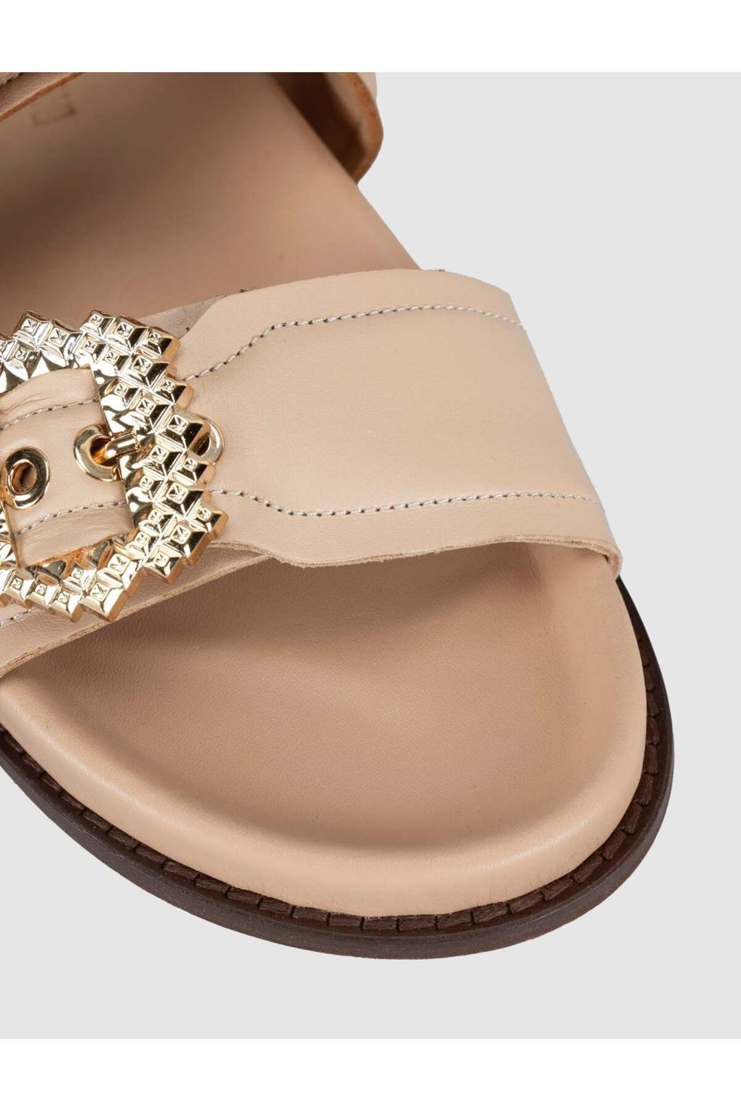 Cabani Shoes Sandales en cuir véritable pour femmes beige - Tabac