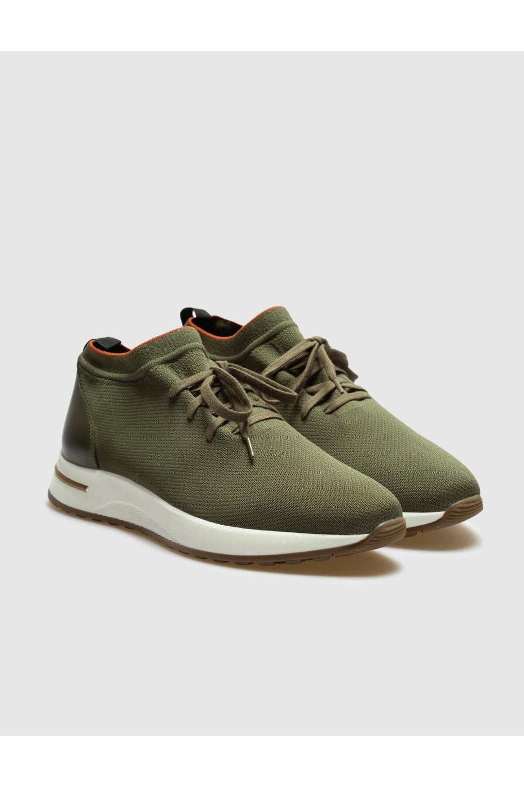 Cabani Shoes Chaussures de sport pour hommes en tricot kaki avec lacets. - Kaki