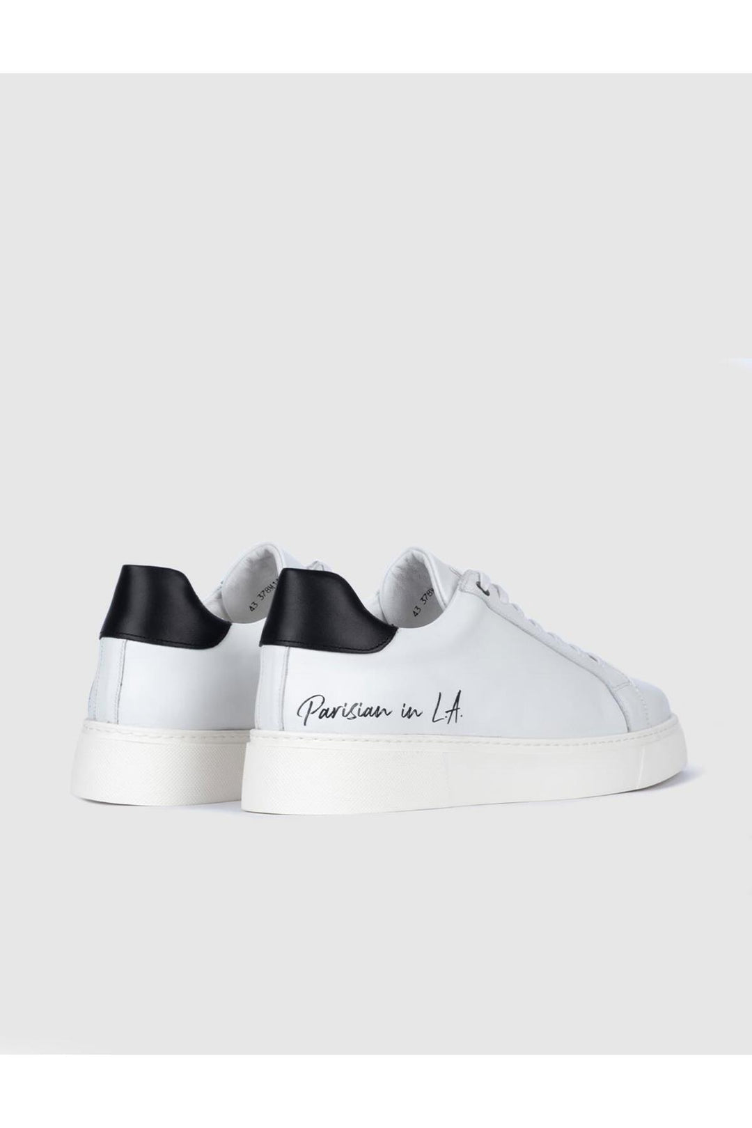 Cabani Shoes Chaussures de sport pour hommes en cuir véritable blanches et noires avec lacets - Blanc