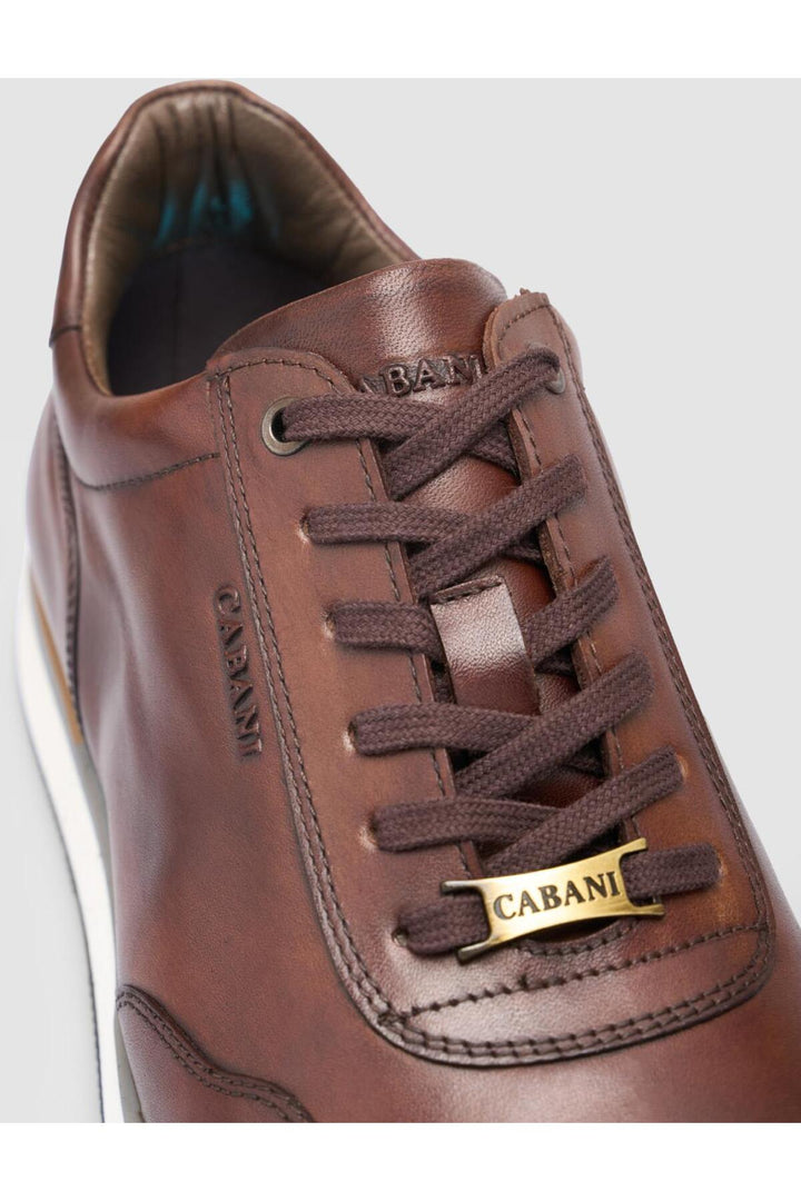 Cabani Shoes %100 Cuir Véritable Chaussures de Sport pour Hommes à Lacets Marron - Marron