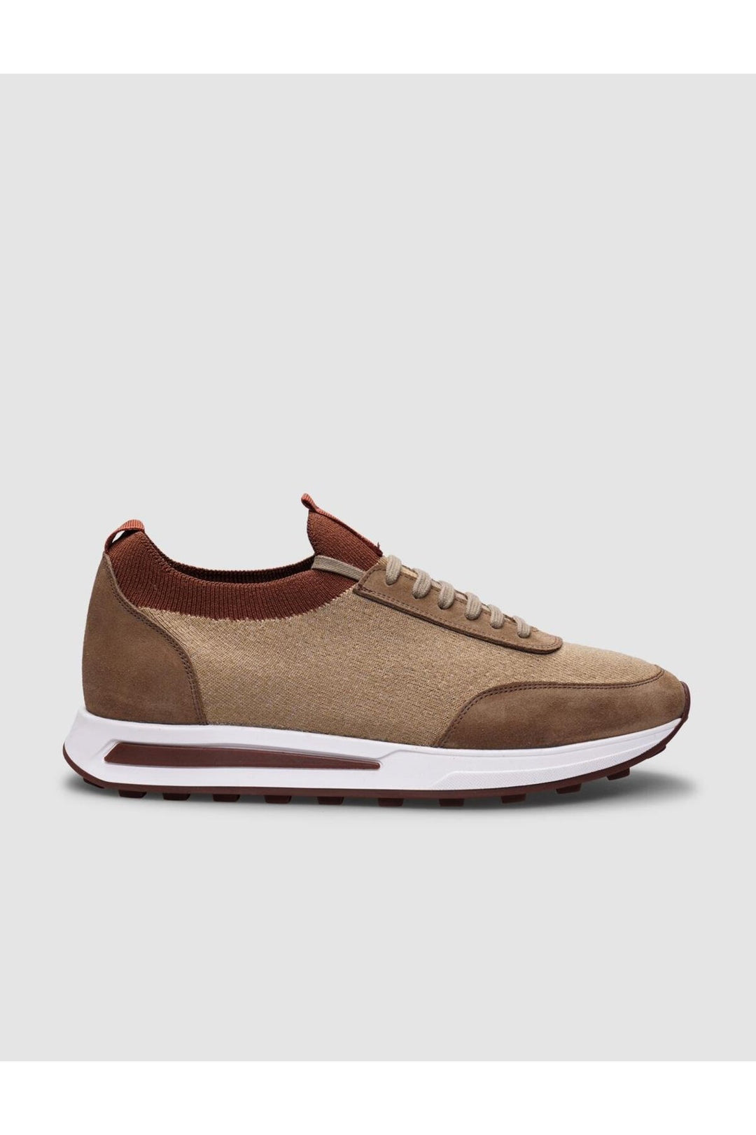 Cabani Shoes Chaussures de sport pour hommes en tricot beige avec lacets - Beige