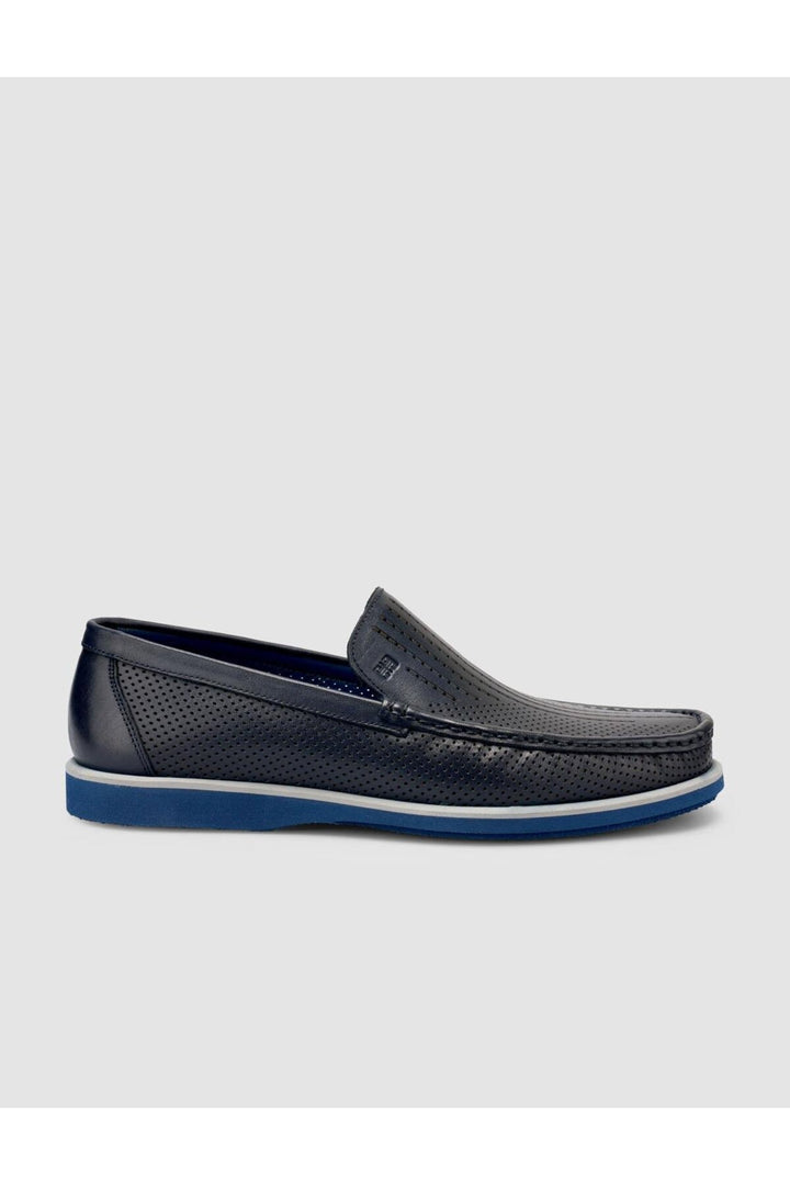 Cabani Shoes %100 Cuir Véritable Mocassins Pour Hommes Bleu marine - Bleu marine
