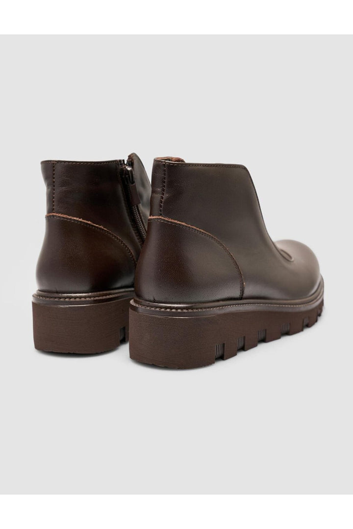 Cabani Shoes Bottines pour femmes en cuir véritable marron avec pierres. - Multicolore