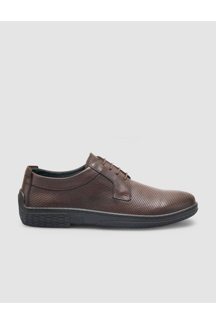 Cabani Shoes Chaussures de ville pour hommes en cuir véritable marron 100% - Marron
